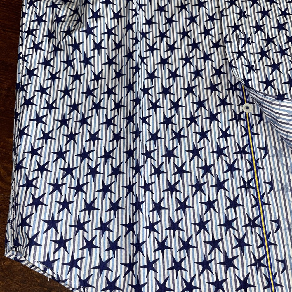 🔥BUGATCHI Men’s Casual Shirt Sz Large Short Sleeve - Picture 5 of 9